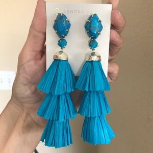 Kendra Scott Aqua Howlite Denise Earrings.